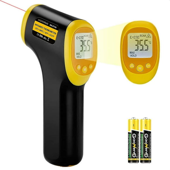 Infrared Thermometer, INK-IFT04 Non-Contact Digital Industrial Thermometer -32 to 600 Alarm and Adjustable Emissivity, Infrared Thermometer for Kitche