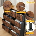 thumbnail image 3 of 9-Drawer Fabric Dresser with Wood Top - Compact Storage Organizer for Bedroom, Closet, Brown, 3 of 8