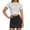 Black, variant on Wovix Denim Skirt with Shorts Mini Skort Casual Jean Skirts with Raw Hem Pockets