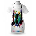thumbnail image 3 of Youth Apron Happy People Teenagers Jumping and Bubbles in Vibrant Colors Partying with Friends, Unisex Kitchen Bib Apron with Adjustable Neck for Cooking Baking Gardening, Multicolor, by Ambesonne, 3 of 3