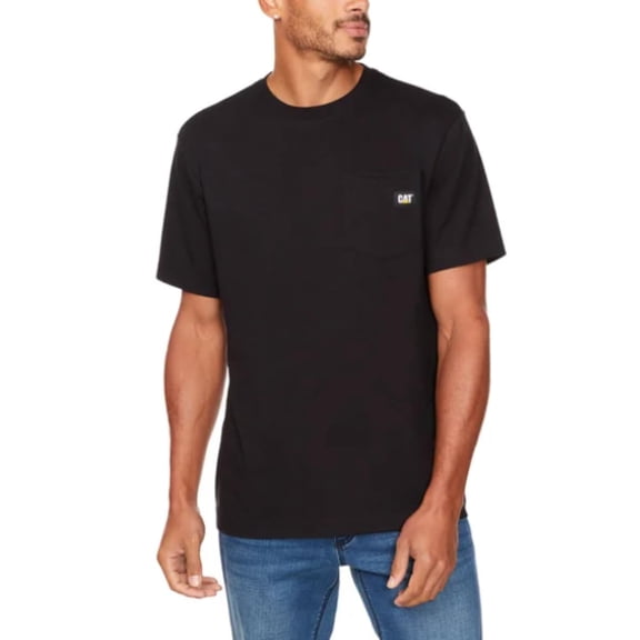 Caterpillar Men's Trademark T-Shirt (US, Alpha, Small, Regular, Regular, Black)
