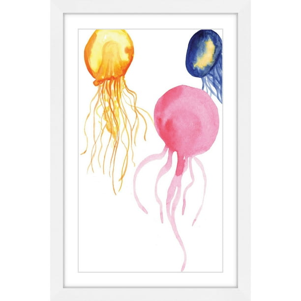 Jellyfish Framed Painting Print Walmart Com Walmart Com
