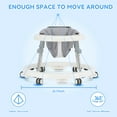 thumbnail image 3 of Baby Walker, Portable/Foldable/9 Adjustable Heights/with Wheels/Non-Slip Placement for 6-12 Months, White, 3 of 8