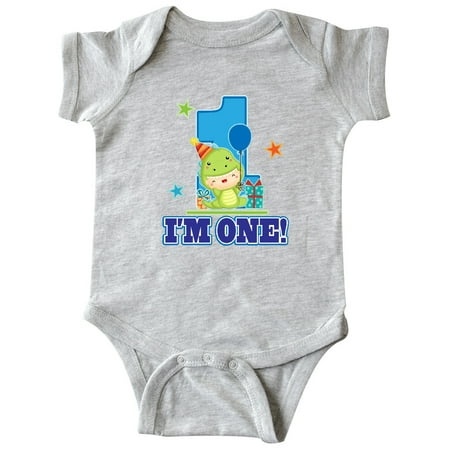 

Inktastic First Birthday Baby Dinosaur Balloon Gift Baby Boy or Baby Girl Bodysuit
