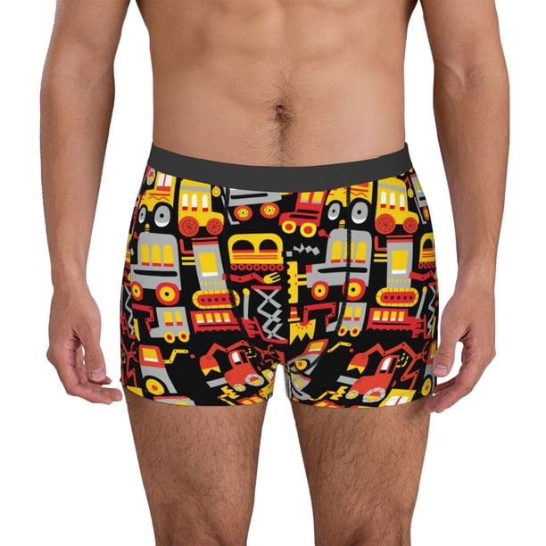 Balery Cars Calzoncillos bóxer para hombre, ropa interior de algodón suave y transpirable con cinturilla de nailon-Large