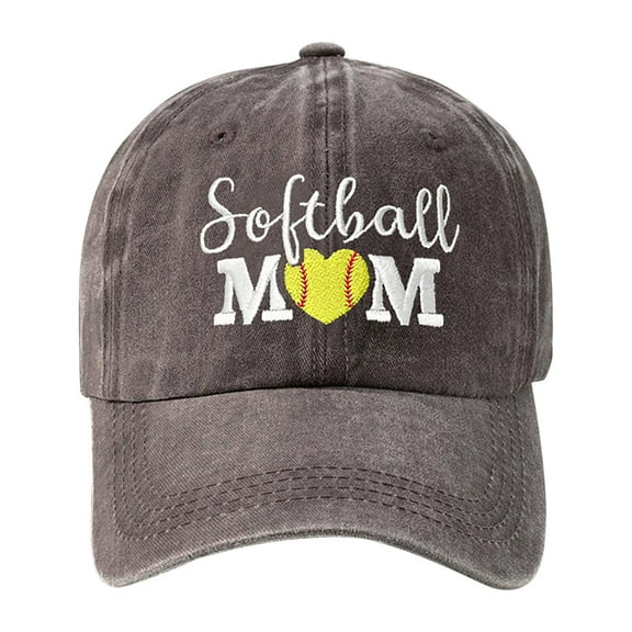 Generic Distressed Baseball Cap for Women, Softball Mom Adjustable Washed Embroidered Sun Hat