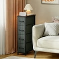 thumbnail image 3 of Eunos Narrow Dresser with 4 Slim Drawers for Bathroom Storage Cabinet Hallway, Charcoal Grey, 3 of 7