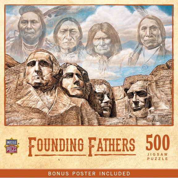 MasterPieces Founding Fathers Jigsaw Puzzle 500 Pieces Native American Art 15"x21"