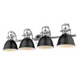 thumbnail image 2 of Duncan CH 4 Light Bath Vanity, Chrome with Matte Black Shades, 2 of 3