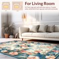 thumbnail image 2 of ODIKA 4'x6' Machine Washable Non-Slip Area Rug, Chic Featuring Lush Floral and Feathered High Traffic Rug, Coral, 123105, 2 of 7