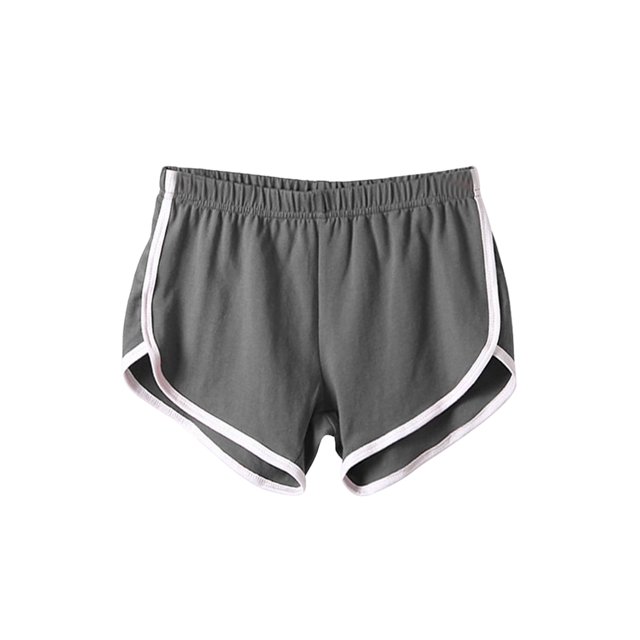 MAWCLOS Bas pour Femmes Taille Élastique Mini Pantalon Couture de Couleur Short Décontracté Sport Extensible Gris m