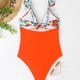 thumbnail image 4 of Traje de baño sexy con volantes de talle alto sin espalda para mujer (naranja S) FLhrweasw Para estrenar, 4 of 8