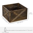 thumbnail image 3 of HOMCOM 24" Wooden Christmas Tree Collar Box Dark Distressed Wood Finish, 3 of 10