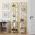 thumbnail image 4 of Hzuaneri Bookshelf Bookcase Narrow Bookcase Shelf Organizer with Steel Frame for Study Living Room Bedroom Kitchen Home Office Industrial Bookshelf 6-Tier White Gold, 4 of 7