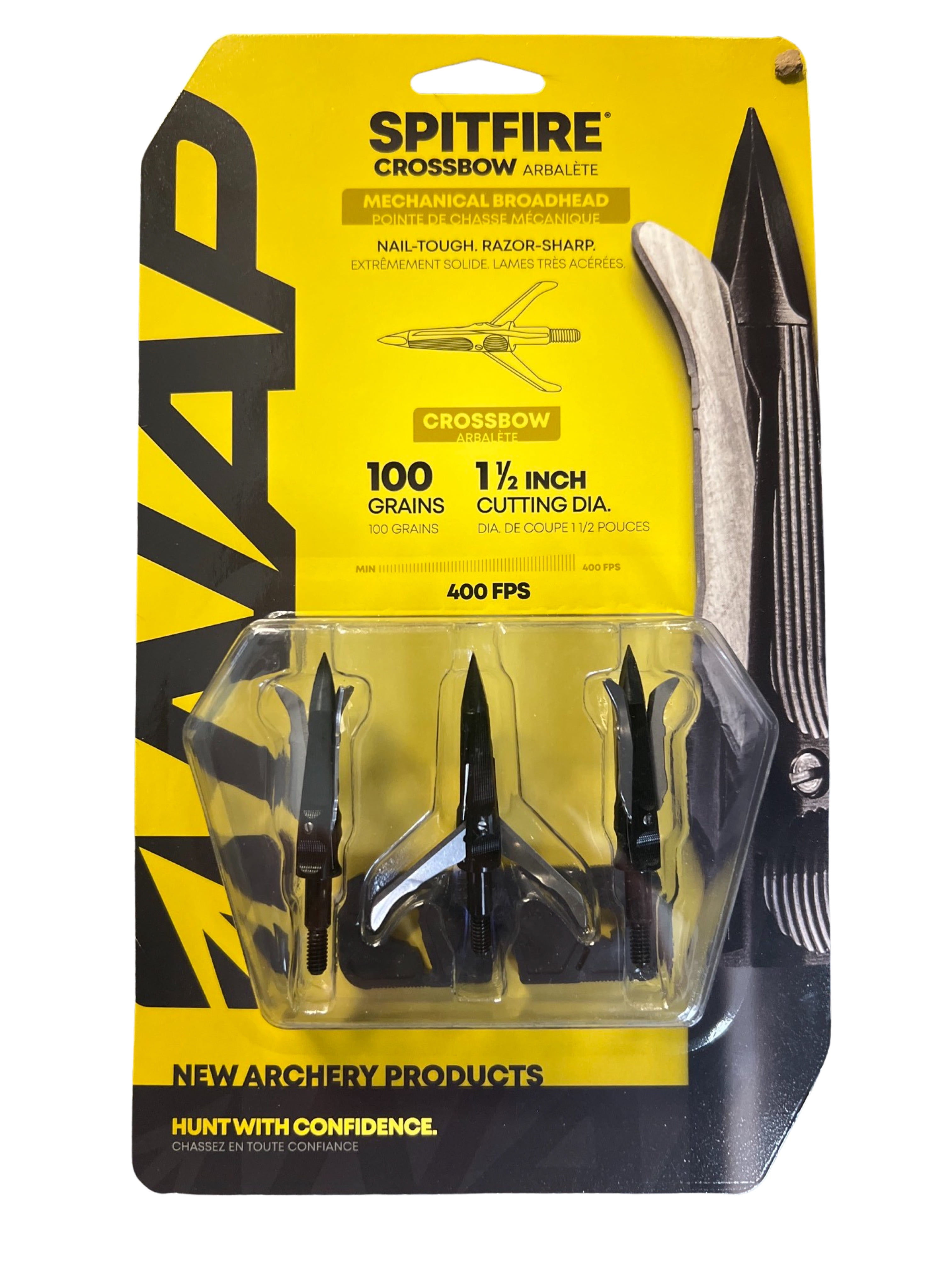 NAP Spitfire Mechanical Broadhead, 100 Grains, 1 1/2