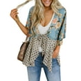 thumbnail image 1 of Sherrylily Women Floral Cardigans 3/4 Ruffle Sleeve Lightweight Flowy Boho Tie Loose Cover Ups, 1 of 4