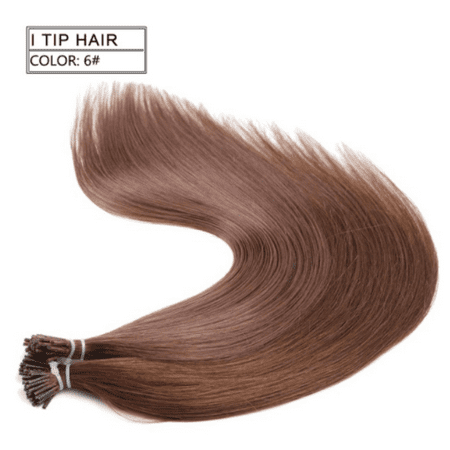 Beroyal Straight Brazilian Virgin Human Hair Fusion Hair I Tip in Hair Extensions Human Hair Weave Soft and Bouncy, 18