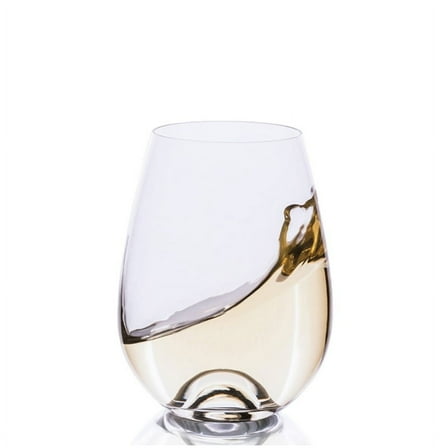 Drink Master #2 Wine, 11 oz. Stemless Crystal White Wine Glass, Set of 4