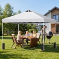 thumbnail image 2 of Gymax 10x10 FT Pop Up Canopy Tent 1-Person 1-Button Push Instant Setup Heavy Duty Frame Silver-Coated Top Portable Gazebo w/ 4 Sandbags White, 2 of 10