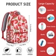 thumbnail image 2 of Sac à Dos Étudiant Fraise Fraîche Mignon Rouge Sucré Kawaii Fruité avec Design de Fleurs et Baies, Léger et Résistant à l'Usure, 2 of 6