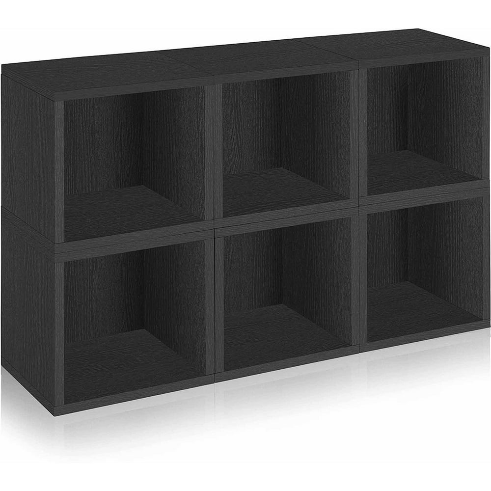 Way Basics Eco Stackable Modular Storage Cubes, Black, 6Pack Walmart
