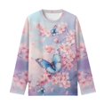 thumbnail image 5 of DISNIMO Butterfly Cherry Blossom Girls Tee Shirts Fall Shirts for Girls Long Sleeve T Shirts Size 7 8 Girls Shirts Soft Tshirts Girls Crew Neck T Shirt Kids Large Tee Shirts Kids Casual Tees, 5 of 7