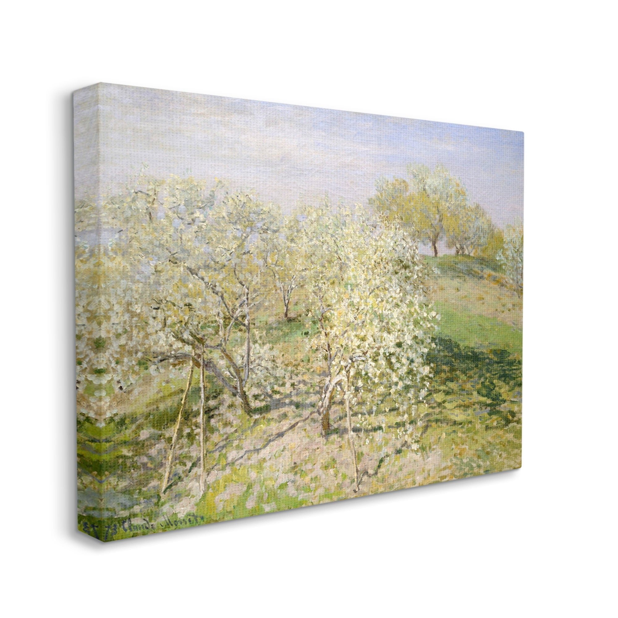Stupell Industries White Blossom Tree Orchard Field Impressionist Brushstrokes Painting Gallery Wrapped Canvas Print Wall Art, Design by Lettered and Lined