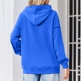 thumbnail image 6 of Women's Fashion Oversized Drop Shoulder Long Sleeve Sweatshirt Solid Color Hooded Sweatshirt for Casual Wear,Royal Blue,XS, 6 of 6
