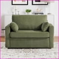 thumbnail image 5 of Twin Size Sleeper Sofa Loveseat – Corduroy Upholstery with Foldable Table, USB Ports & Storage | Green | Corduroy | Cushion Back | Square Arms, 5 of 26
