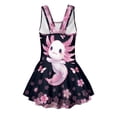 thumbnail image 5 of Uourmeti Cartoon Axolotl & Cherry Blossom Girls' One Piece Swim Dress - Quick Dry, Stretchy Skirted Bathing Suit for Beach & Pool, 5 of 8