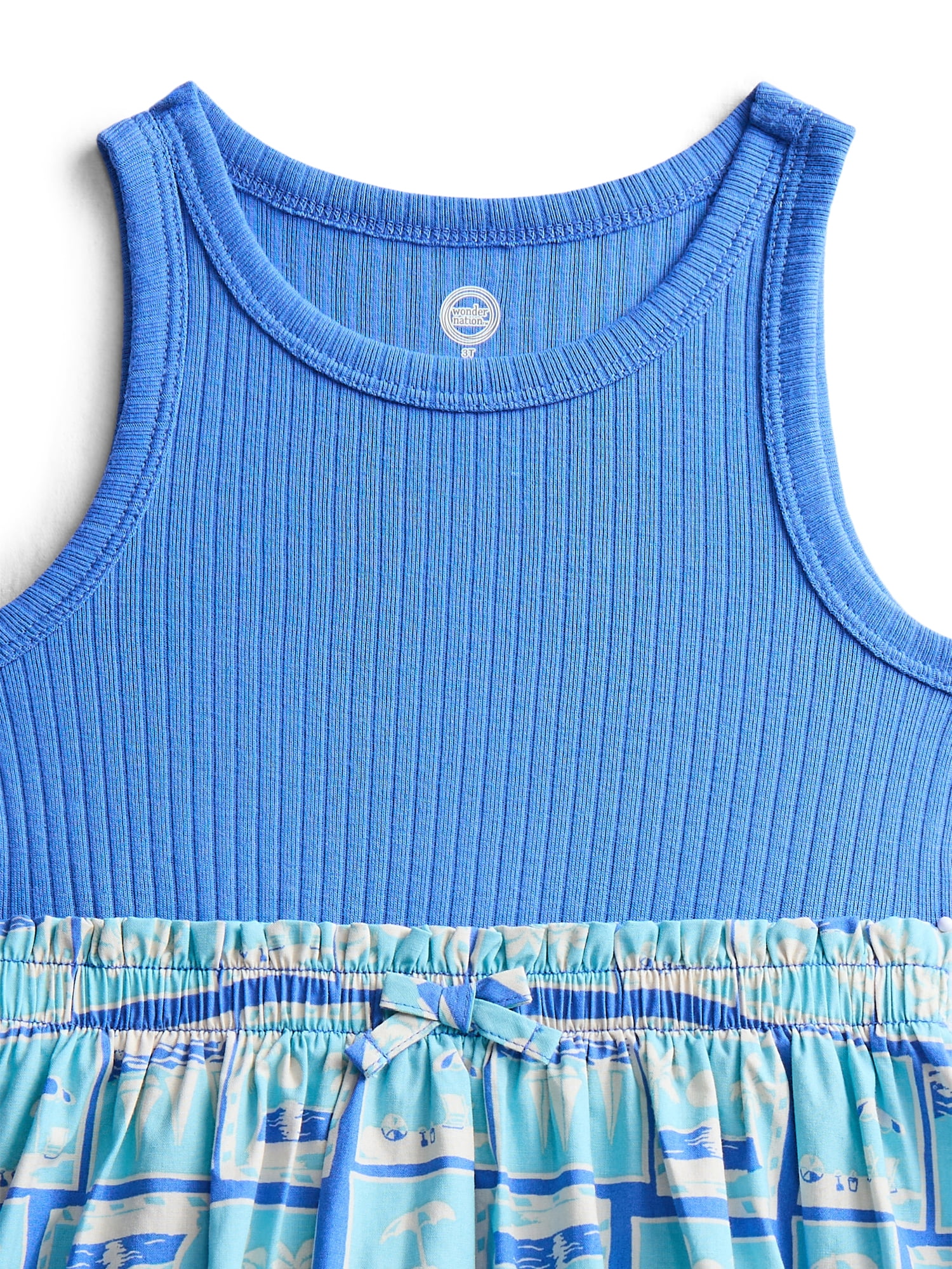 Wonder Nation Toddler Girls Printed Tank Dress, Sizes 12M-5T