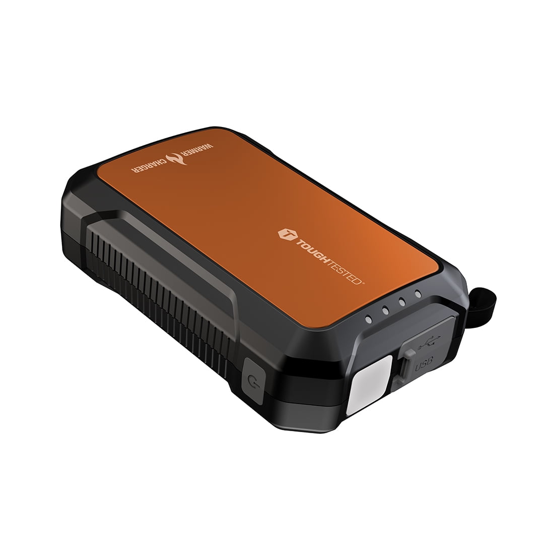 ToughTested Explorer 10 – 10,000mAh Rugged Power Bank & Hand Warmer, 20W PD Fast Charge & QC3.0, IP54 Weatherproof, LED Flashlight, TSA-Safe Portable Charger with 24-Hour Heat, 5-Year Warranty