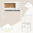 thumbnail image 3 of Giantex Kids Desk and Chair Set, Children Study Writing Desk w/Chair, Student Wooden Computer Workstation, White, 3 of 8