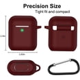 thumbnail image 4 of AirPods Case, Full Protective Silicone AirPods Accessories Cover Compatible with AirPods 1&2 Wireless and Wired Charging Case(Front LED Visible),Burgundy, 4 of 8
