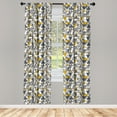 thumbnail image 3 of Ambesonne Yellow Grey Curtains, Zig Zag Triangles, Pair of 28"x63", Charcoal Grey Marigold, 3 of 5