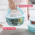 thumbnail image 4 of Vestitly Three-Piece Transparent Plastic Food Container Blue A, 4 of 4