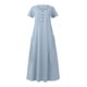 thumbnail image 4 of Puntoco Vestido De Mujer De Algodón Y Lino De Manga Corta Color Liso Azul Claro M,Regalos Para Mujer Joven, 4 of 6