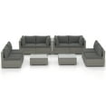 thumbnail image 1 of Gymax 10PCS Sectional Sofa Couch PE Rattan Conversation Set Gray, 1 of 8