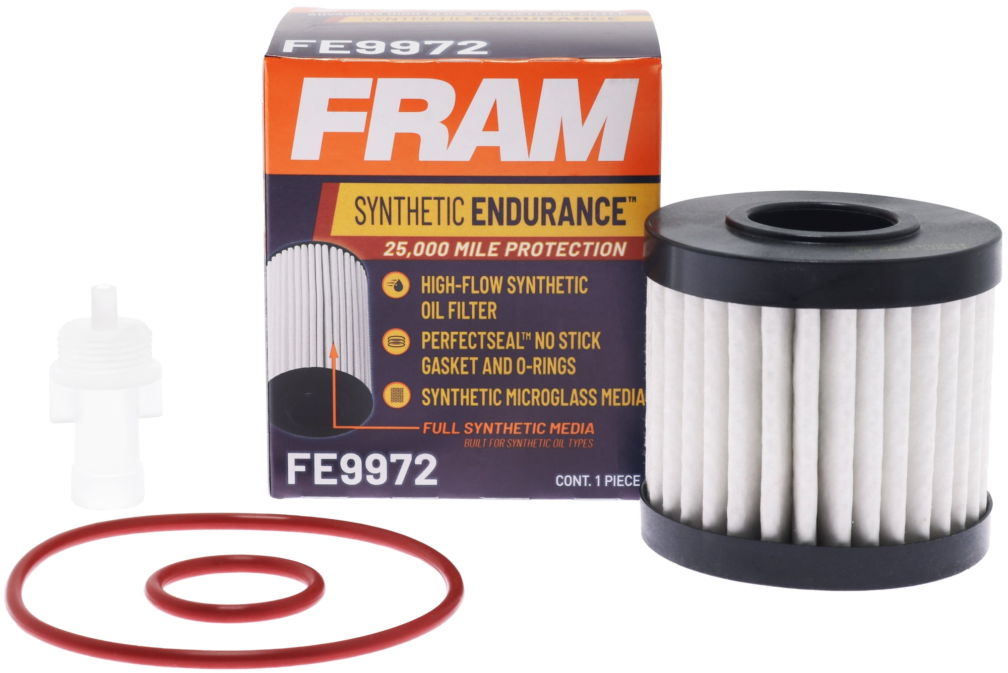 FRAM Synthetic Endurance FE9972, 25K mile Premium Oil Filter for Synthetic Oils