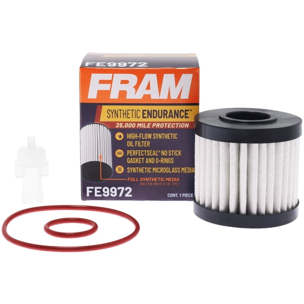 3 pack) FRAM Synthetic Endurance Premium Oil Filter, FE9972, 25K