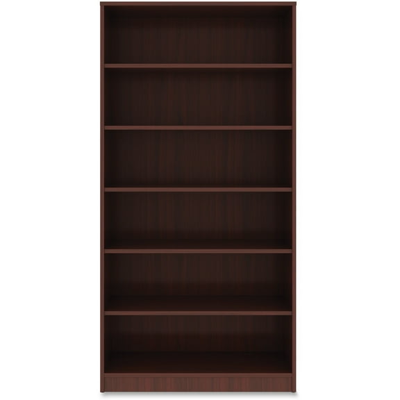 Lorell, LLR99790, Mahogany Laminate Bookcase, 1 Each, Mahogany