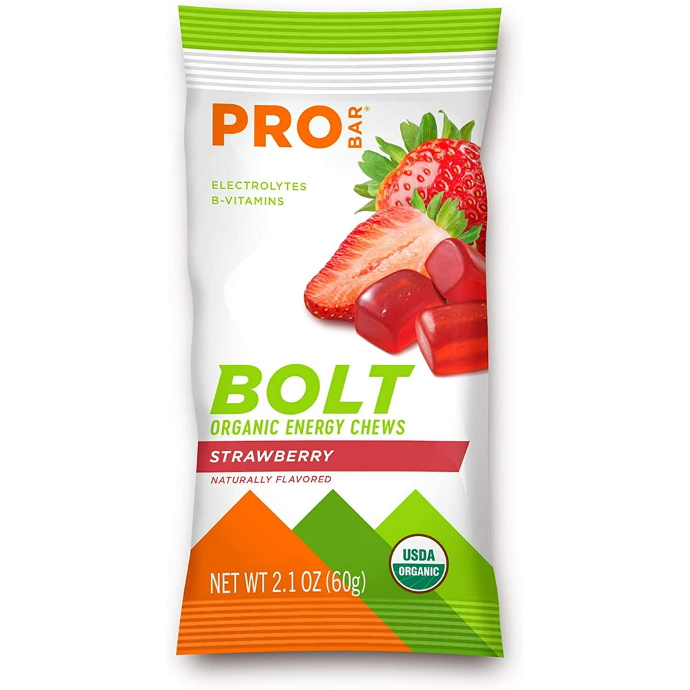 PROBAR Bolt Organic Energy Chews, Strawberry, NonGMO, GlutenFree