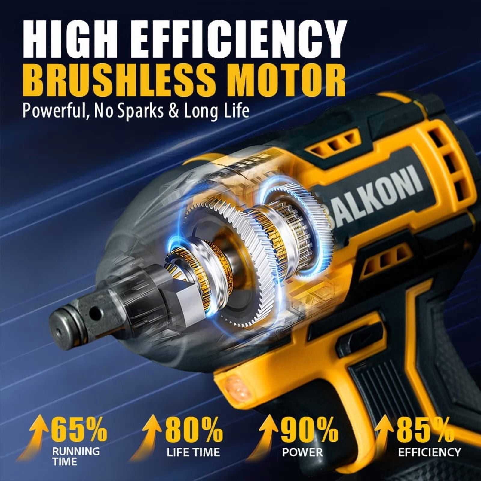 20V Electric Wrench, Cordless Impact Wrench, Impact Driver, 400N.m Max High Torque Wrench Socket Set, 2300rpm Speed, 4.0Ah Li-ion Battery (1 Or 2), 7Pcs Driver Sockets, Fast Charger, Led Light, Tool