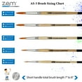 thumbnail image 5 of ZEM Brush Mfg AS-3 Student Golden Synthetic Rounds Artist Paint Brushes Set Sizes 2,4,6,8,10, 5 of 8