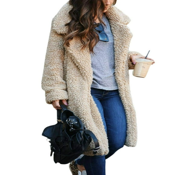 Women‘s Warm Fleece Sherpa Jackets Faux Shearling Coats Oversized Winter Long Coat Outwear