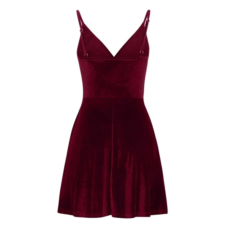 burgundy strappy skater dress Plum V-Neck Printed Strappy Skater Dress  AX Paris