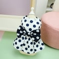 thumbnail image 3 of Pet Vest Style Dress Dog Cat Skirt Polka Dot Pattern Bowknot Decor Summer Apparel Breathable Sweet Puppy Clothes with Traction Ring for Daily Wear Photography-S,White, 3 of 7