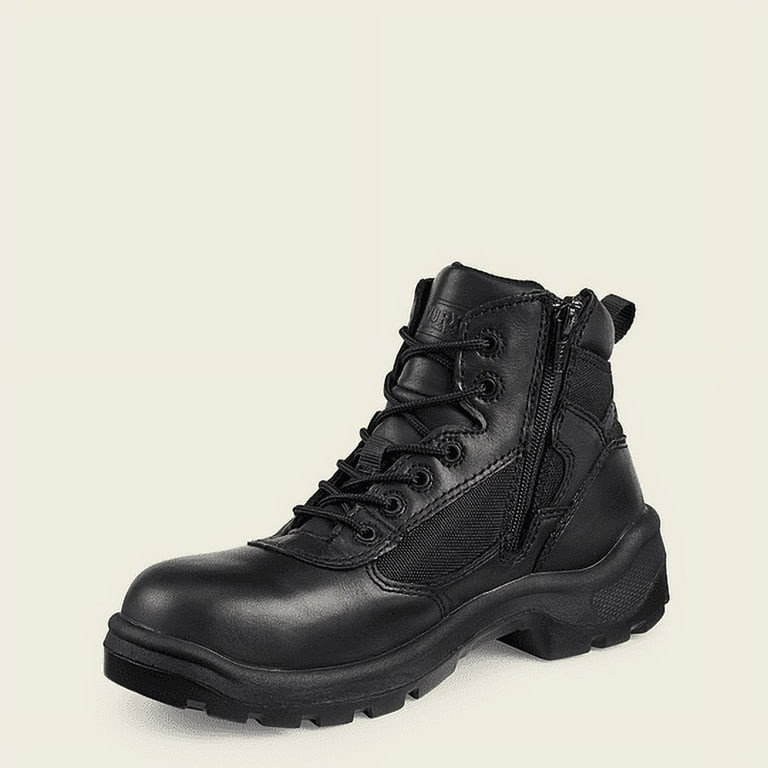 Red Wing WORX MEN S LEATHER 6 INCH ZIPPER WATERPROOF SAFETY TOE WORK BOOT Style 5611 Black Walmart