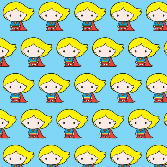 Superman Supergirl Cute Chibi Character Premium Roll Gift Wrap Wrapping Paper