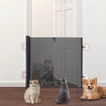 thumbnail image 2 of 1 Easy-to-Install Retractable Black PVC Pet Door - No Drilling Required Indoor Stair Safety Fence, Dog Crate, Cat Cage with Automatic Closing Feature, Suitable for Outdoor Use, 2 of 8
